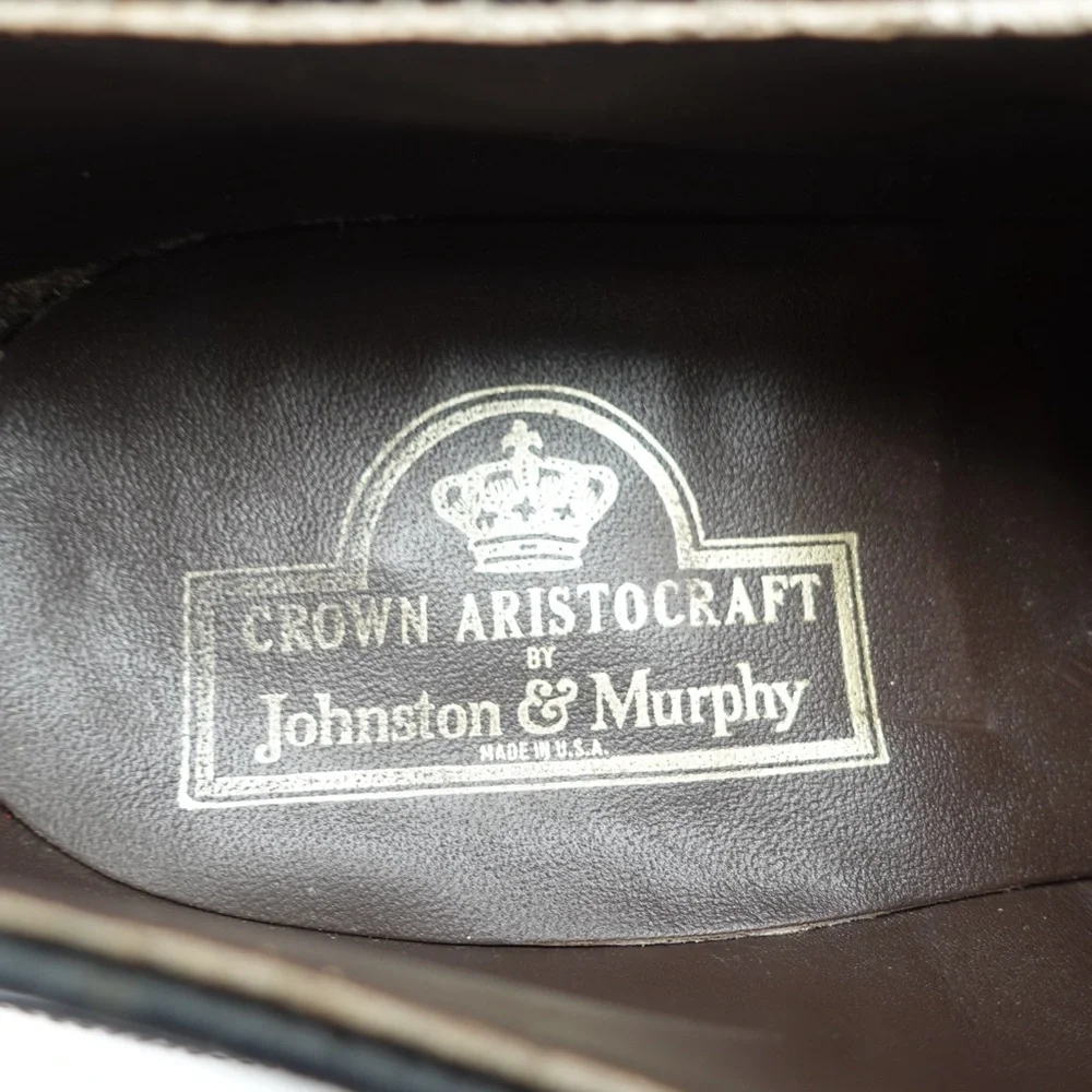 Johnston Murphy Crown Aristocraft Men Size 8.5 Shoes Red Leather Wingtip